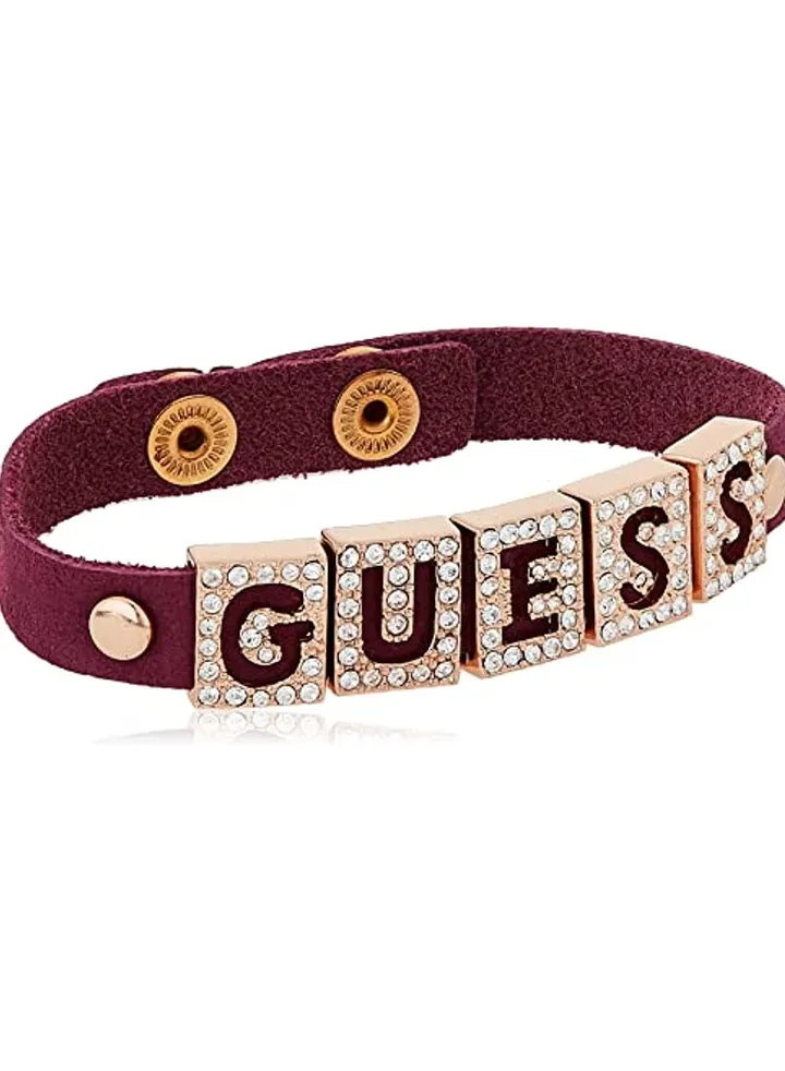 Women's Brown Leather Crystal Bracelet, UBB81320