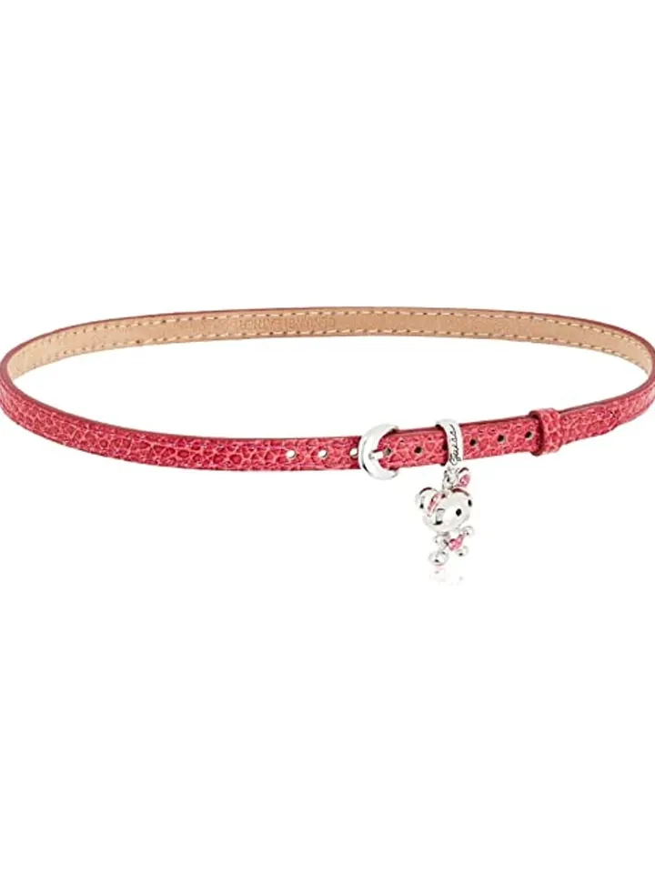 Women's Pink Leather Bracelet, UBB71244, One Size