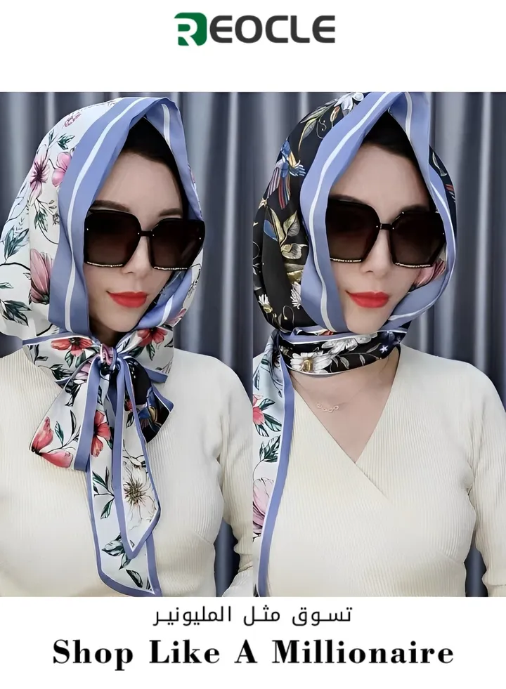 Women's Turbans with Double Sided Sun Protection Turban Head Wraps Soft One Piece Hijab Long Turban Full Head Scarf Mulberry Silk Sunscreen Visor