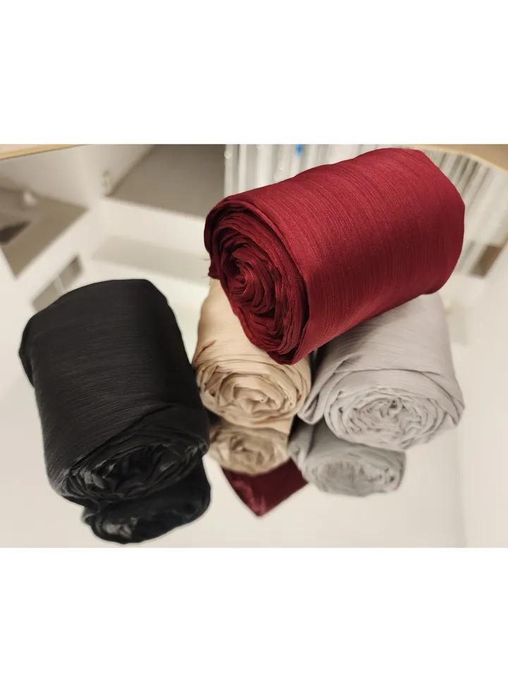 Pleated Muna Satin Hijab (Pack Of 4pcs)