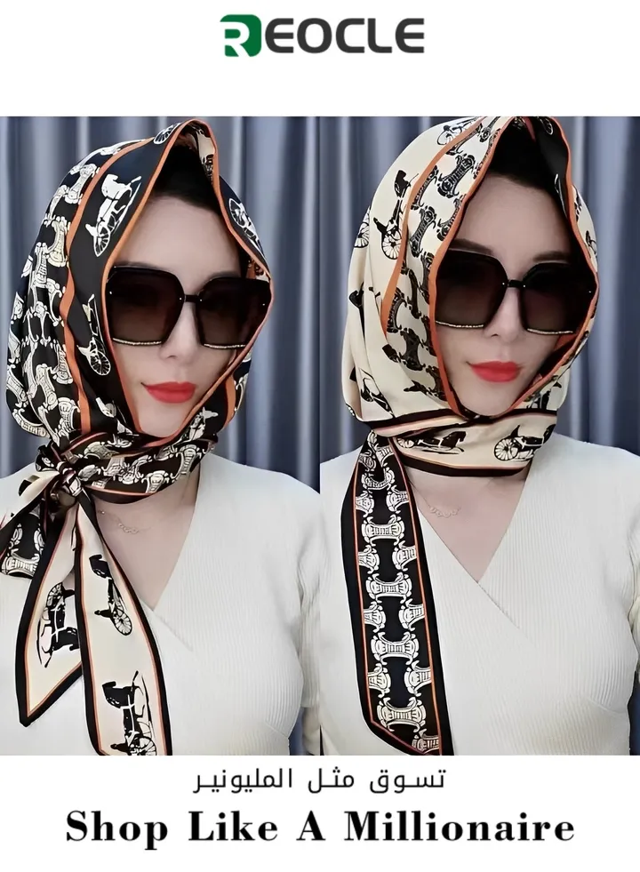 Women's Turbans with Double Sided Sun Protection Turban Head Wraps Soft One Piece Hijab Long Turban Full Head Scarf Mulberry Silk Sunscreen Visor