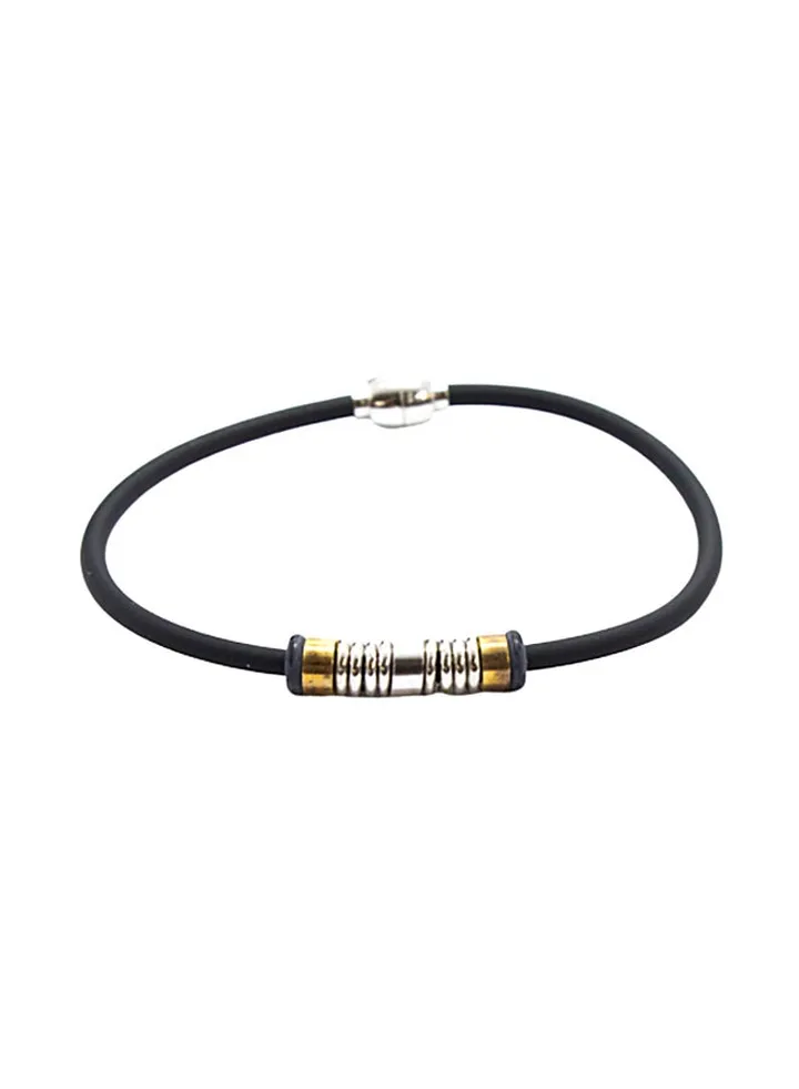 Pure 925 Sterling Silver Rubber Bracelet