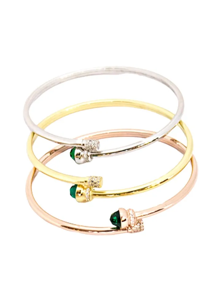 3-Piece Pure 925 Sterling Silver Stylish Bangle