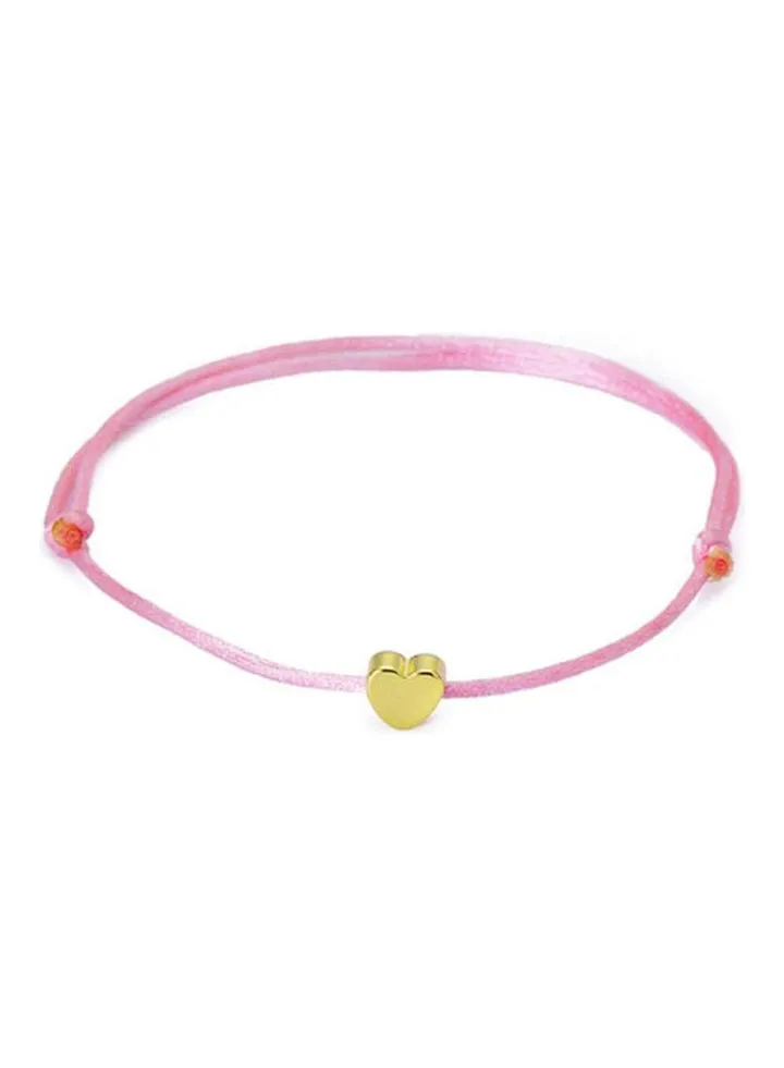 Romantic Heart Charm Lucky Rope Knotted Bracelet