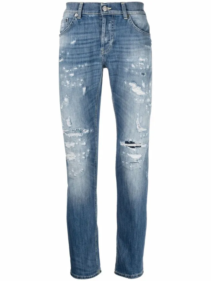 Distressed-Detail Jeans