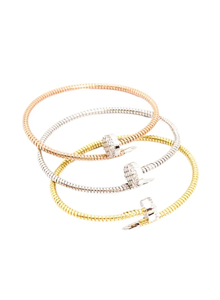 3-Piece Pure 925 Sterling Silver Ladylike Bangle
