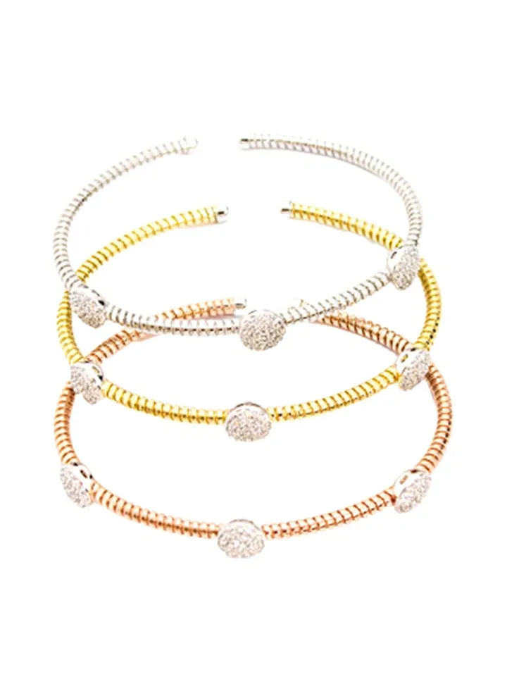 3-Piece Pure 925 Sterling Silver Stylish Bangle