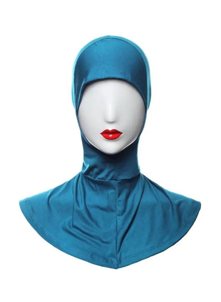 Close Chin Hijab Lake Blue