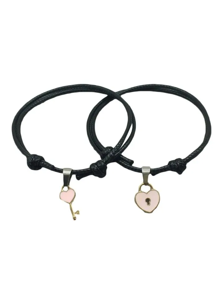 Heart Charm Couple Bracelet
