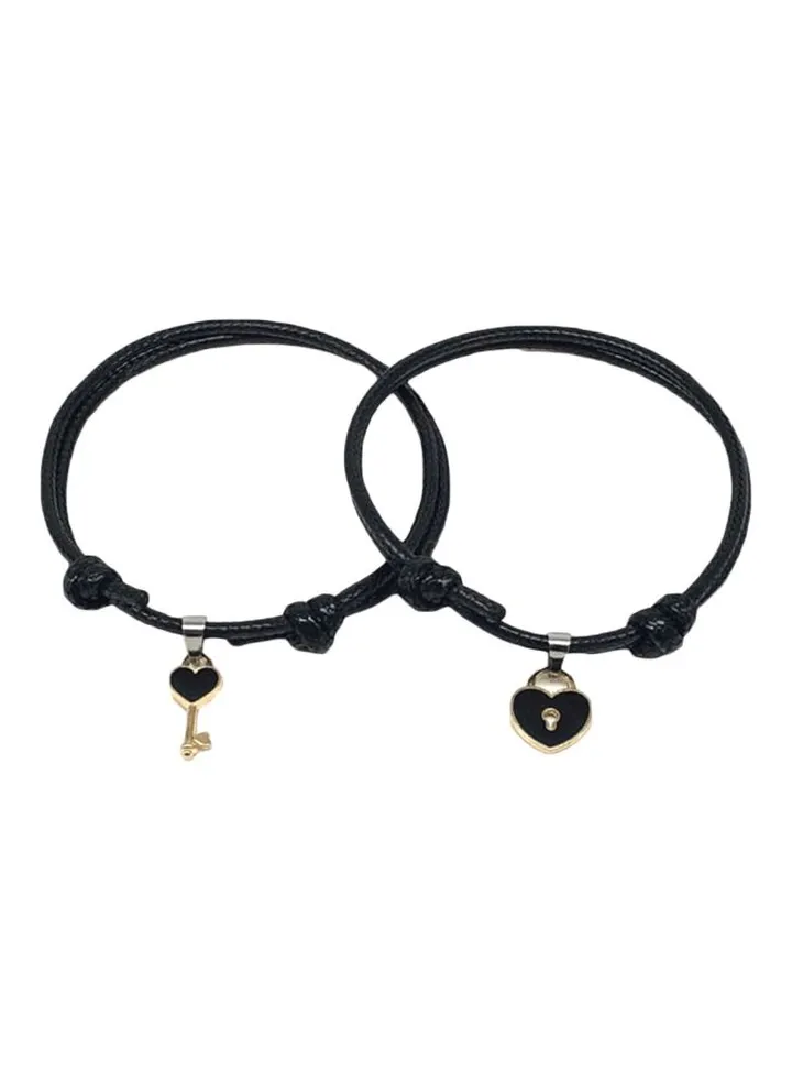Heart Charm Couple Bracelet