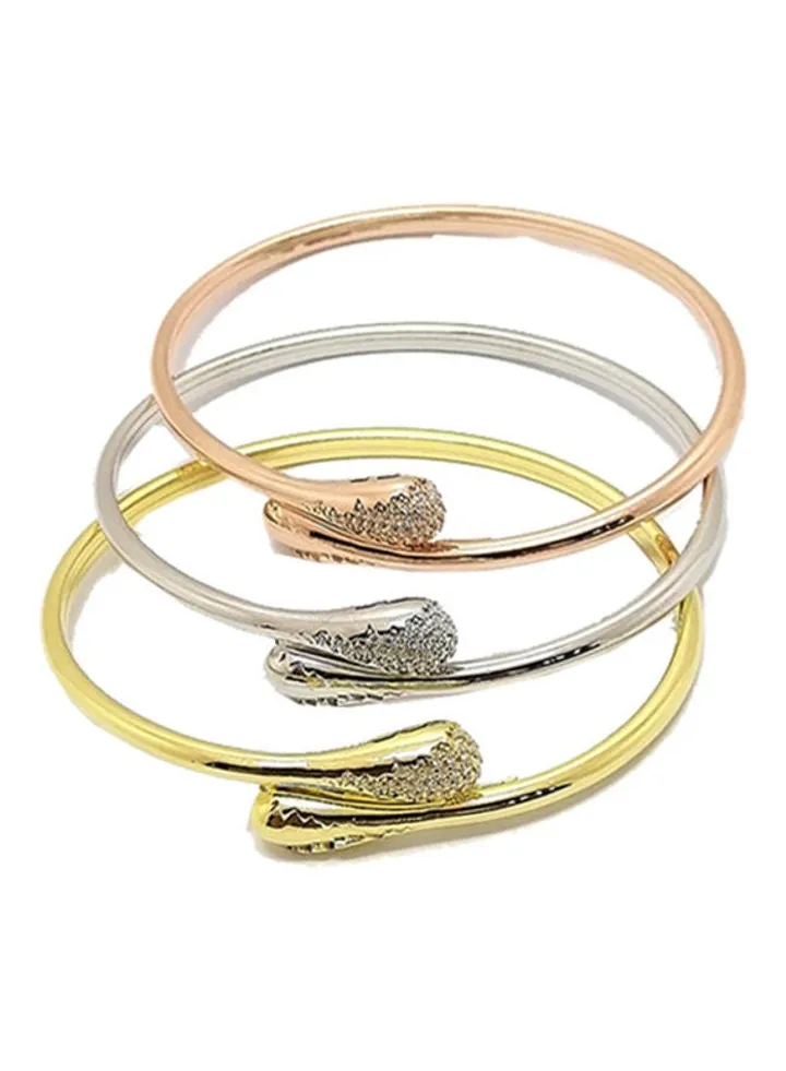 3-Piece 925 Sterling Silver Cuff Bracelet Set