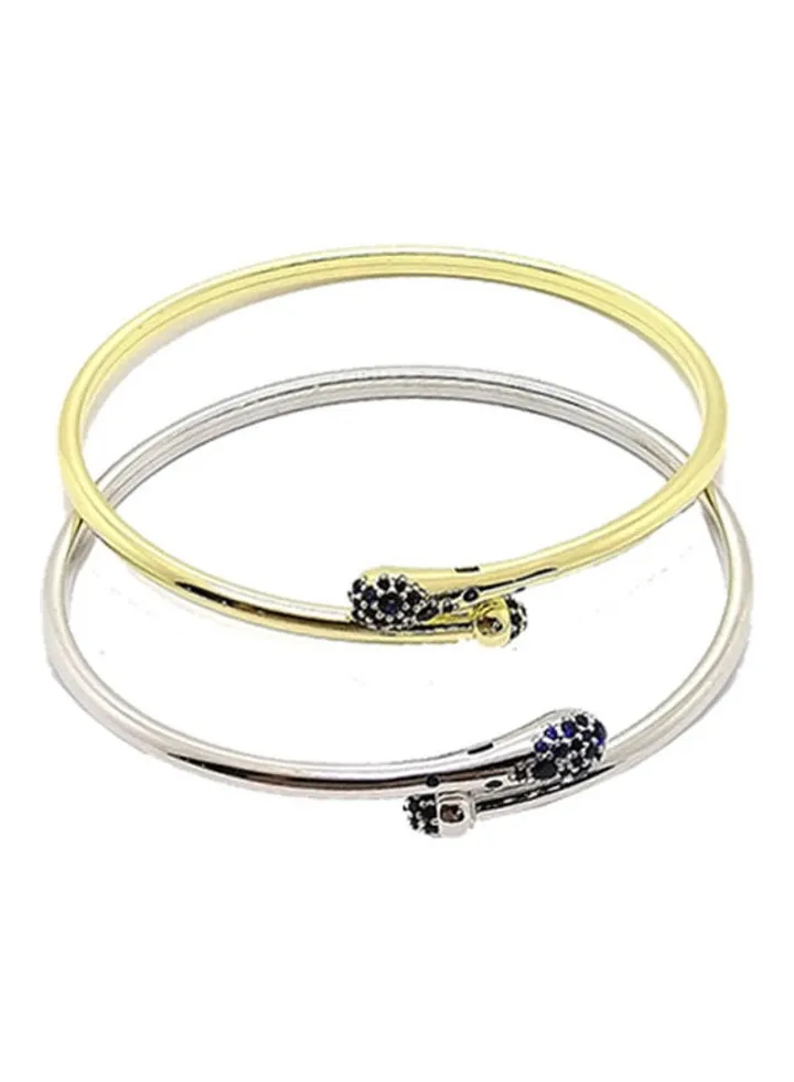 2-Piece 925 Sterling Silver Cuff Bracelet Set