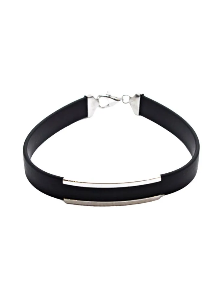 Pure 925 Sterling Silver Rubber Creative Design Bracelet