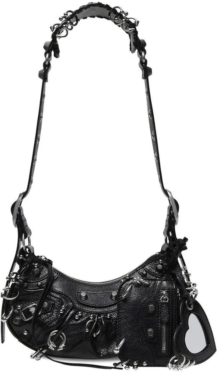 Black Le Cagole XS Leather Shoulder Bag