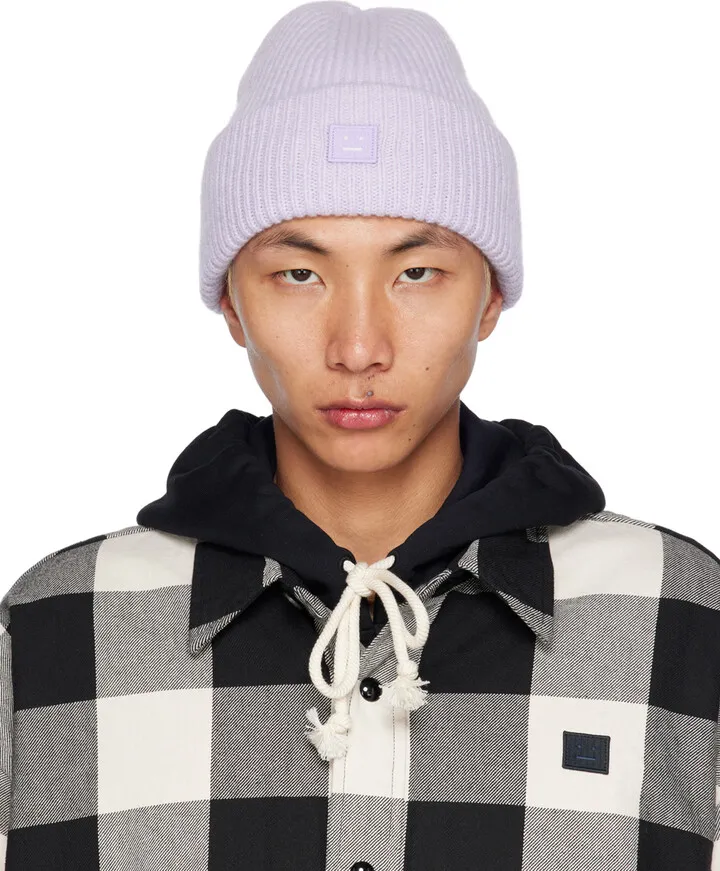 Acne Studios Purple Logo Beanie