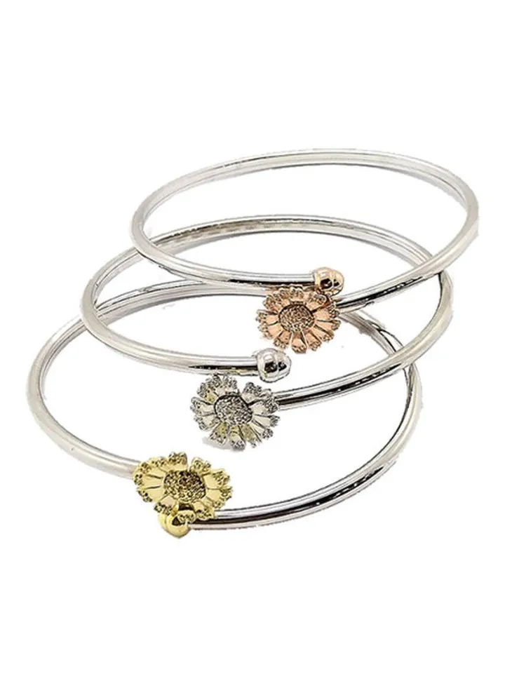 3-Piece 925 Sterling Silver Cuff Bracelet Set