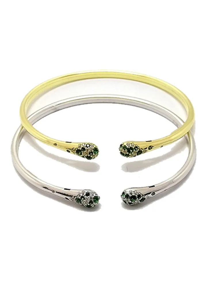 2-Piece 925 Sterling Silver Cuff Bracelet Set