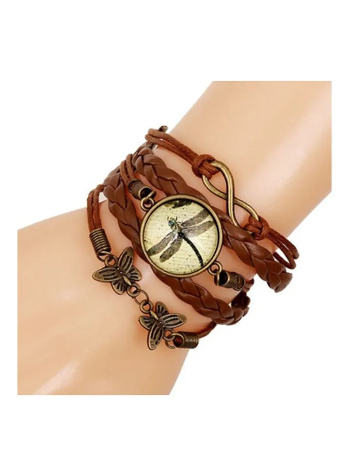 Leather Butterfly Dragonfly Bracelet