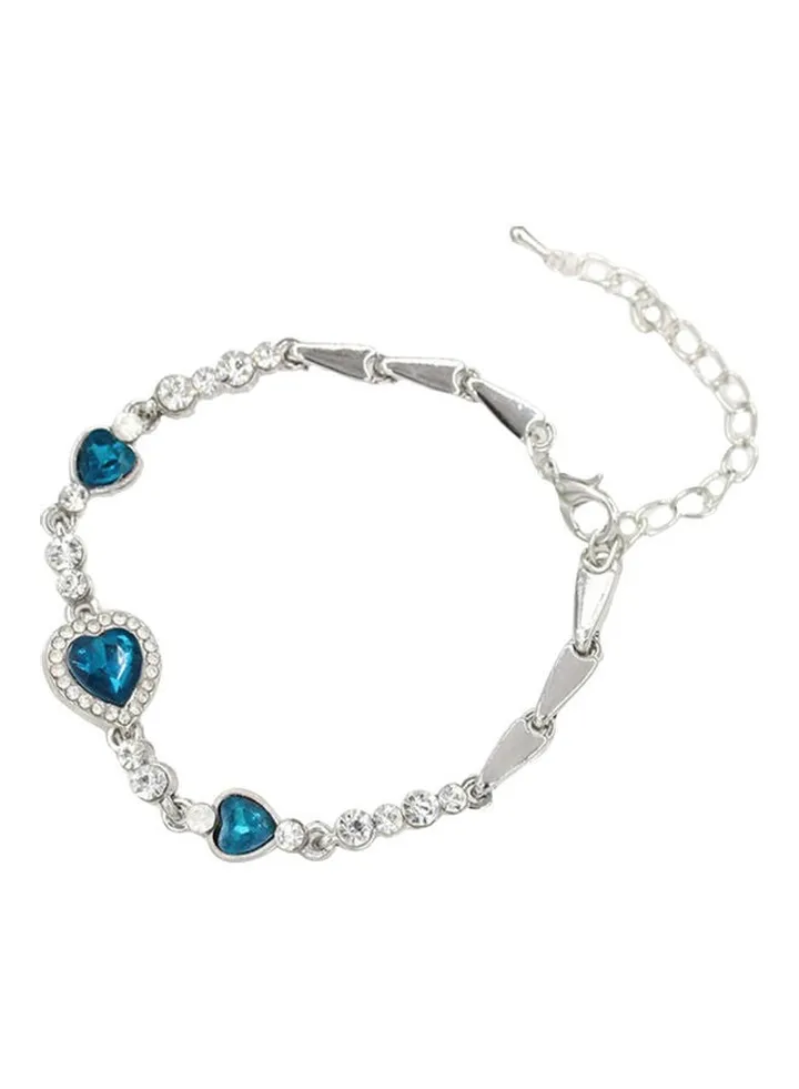 Rhinestone Stylish Alloy Heart Decoration Bracelet