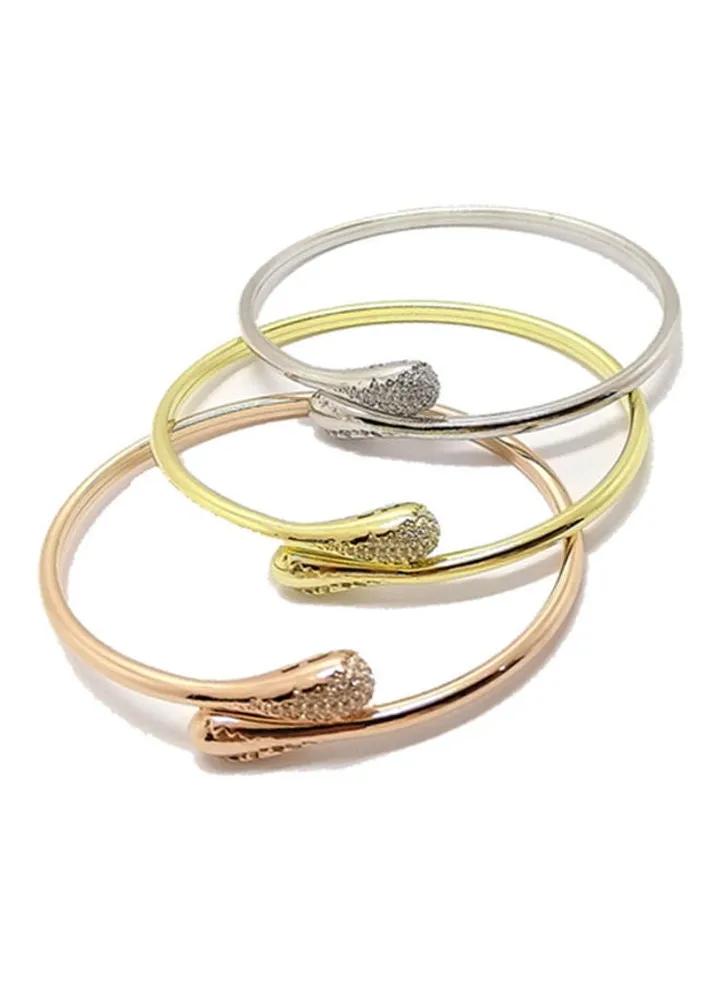 3-Piece 925 Sterling Silver Cuff Bracelet Set