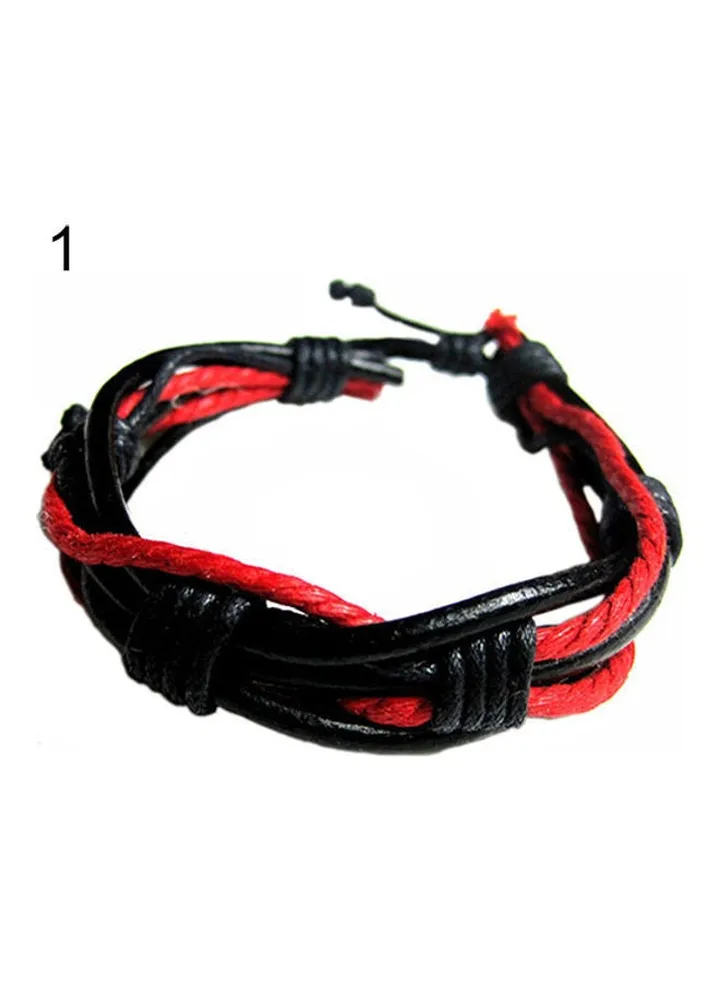 Braided Tribal Bangle Faux Leather Cuff Bracelet