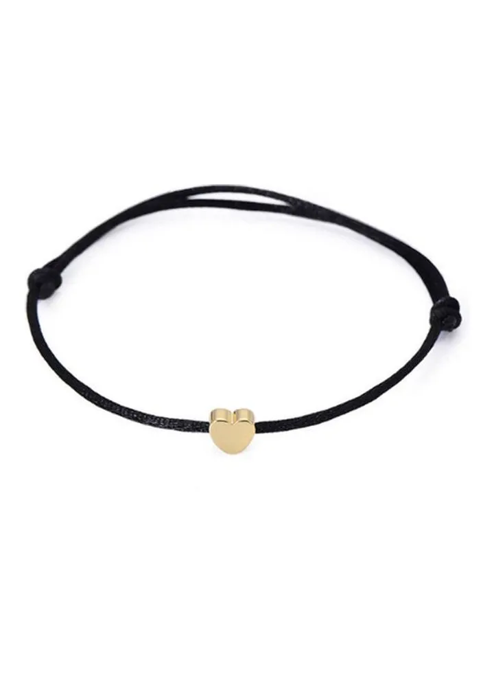 Romantic Heart Charm Lucky Rope Knotted Bracelet