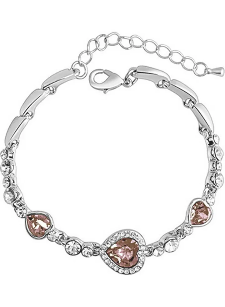 Rhinestone Stylish Alloy Heart Decoration Bracelet