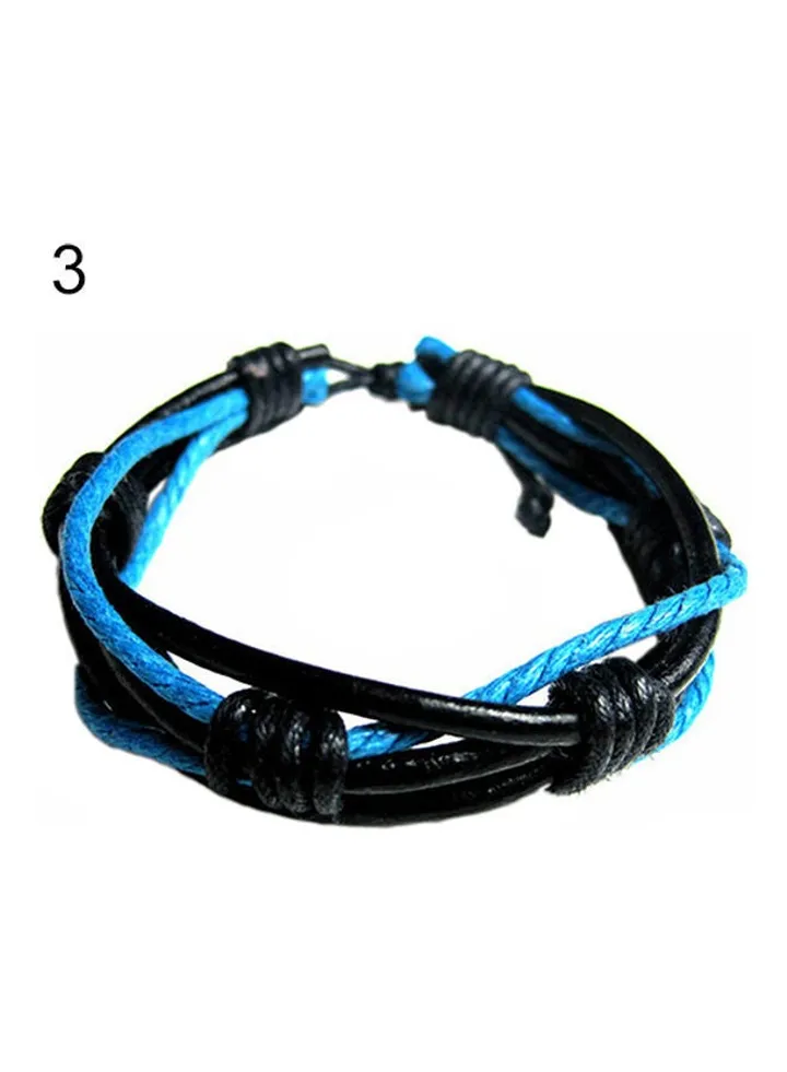 Braided Tribal Bangle Faux Leather Cuff Bracelet