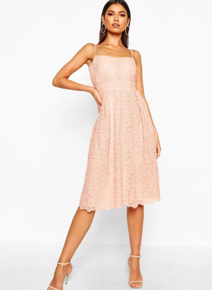 Strappy Embroidered Dress