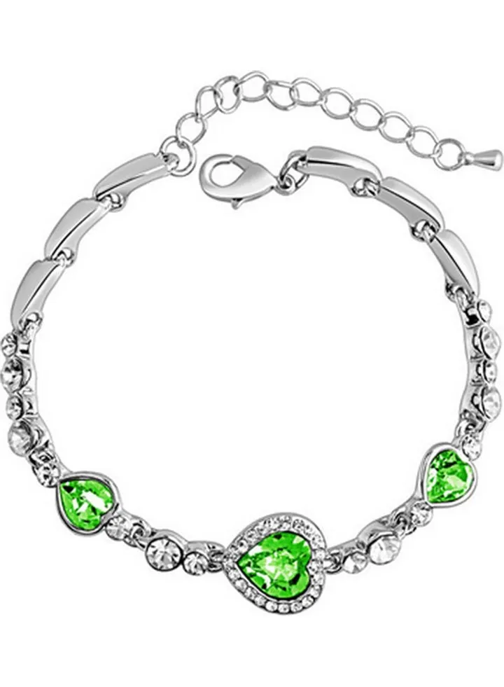 Rhinestone Stylish Alloy Heart Decoration Bracelet