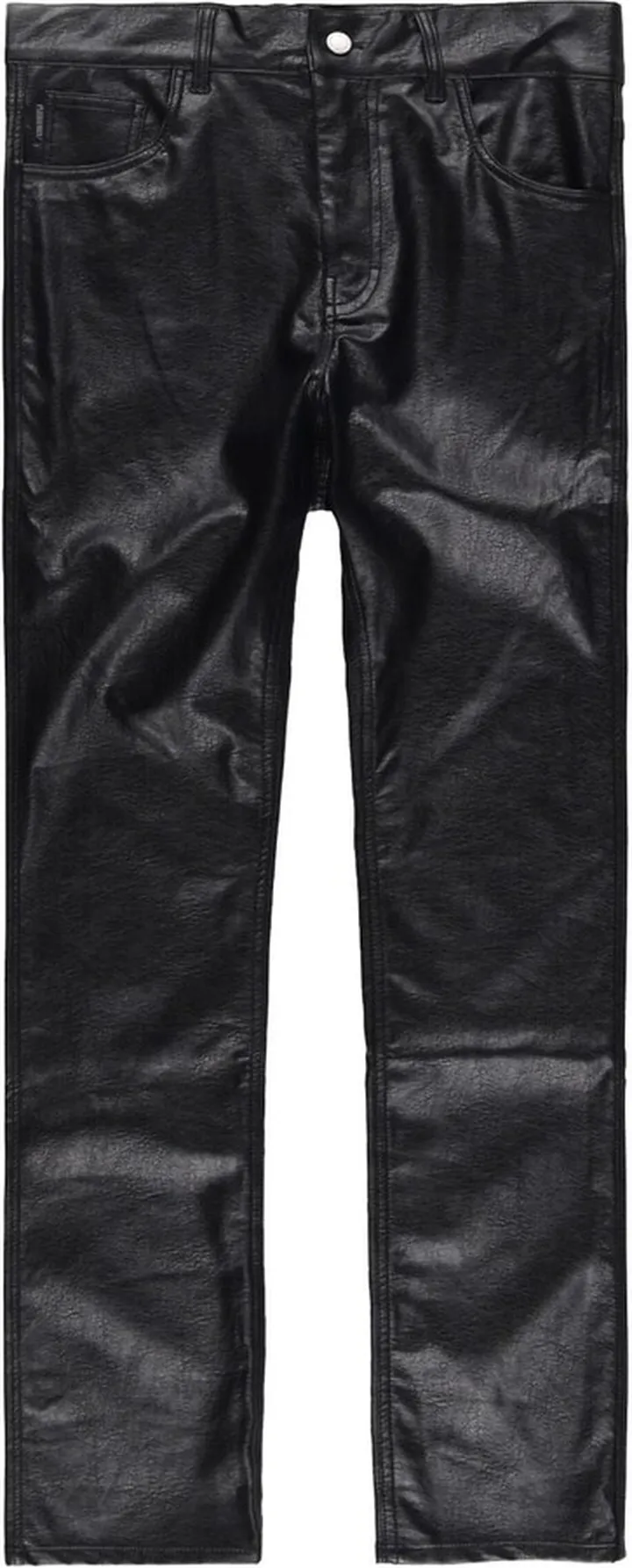 Leather Straight-Leg Trousers