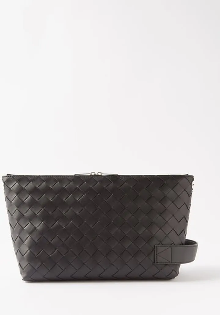 Intrecciato-leather Pouch