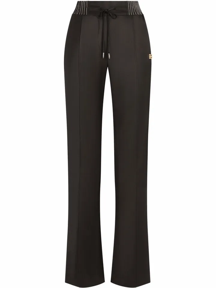 Straight-Leg Twill Trousers