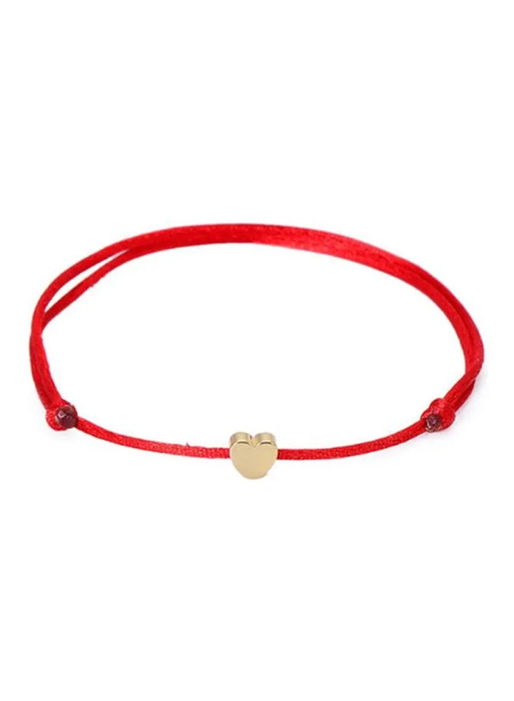Romantic Heart Charm Lucky Rope Knotted Bracelet