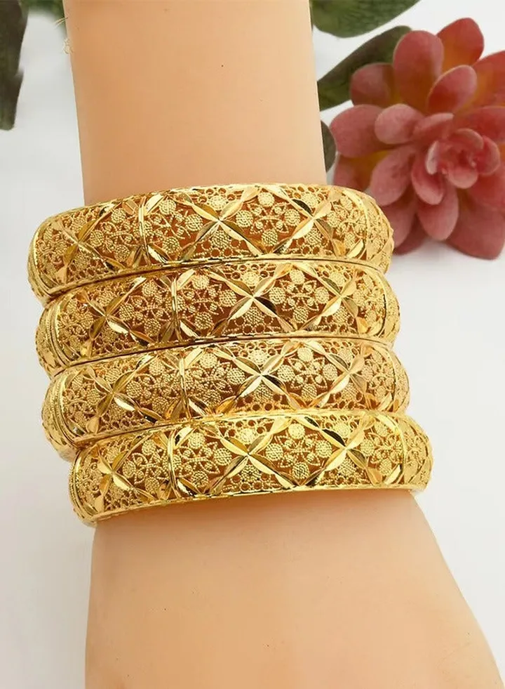 Gold-Plated Bride Bracelet Ornaments Women's and Girl's Gold Bangle