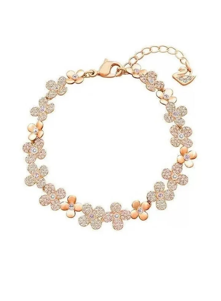 SWAROVSKl Fashion Gold Plated Stone Studded Elder Flower Bracelet