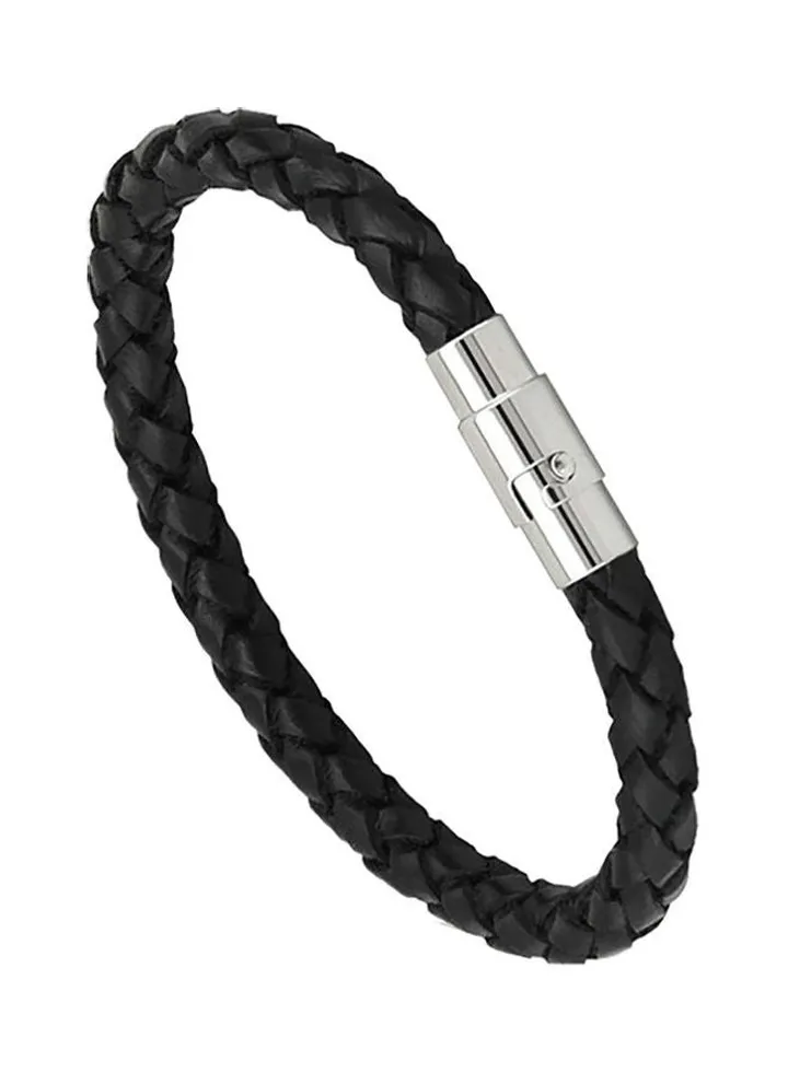 Leather Rope Braided Buckle Bracelet