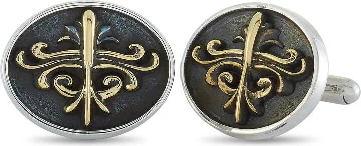 King Baby Silver Scroll Shield Cufflinks