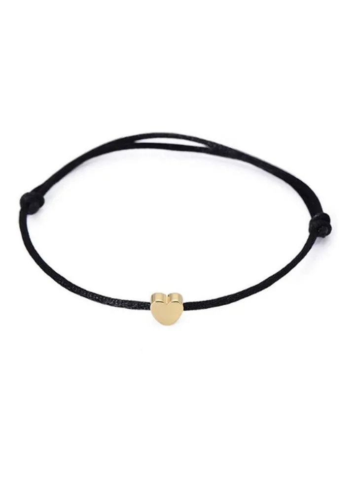 Romantic Heart Charm Lucky Rope Knotted Bracelet