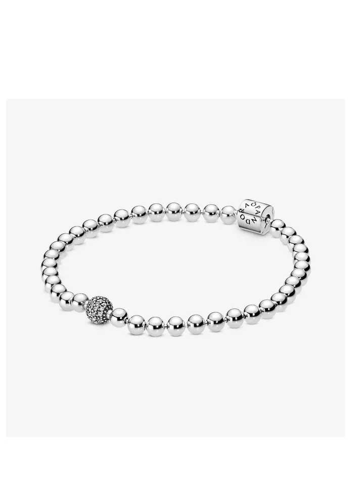 Pandora beads and pavé gemstone bracelet