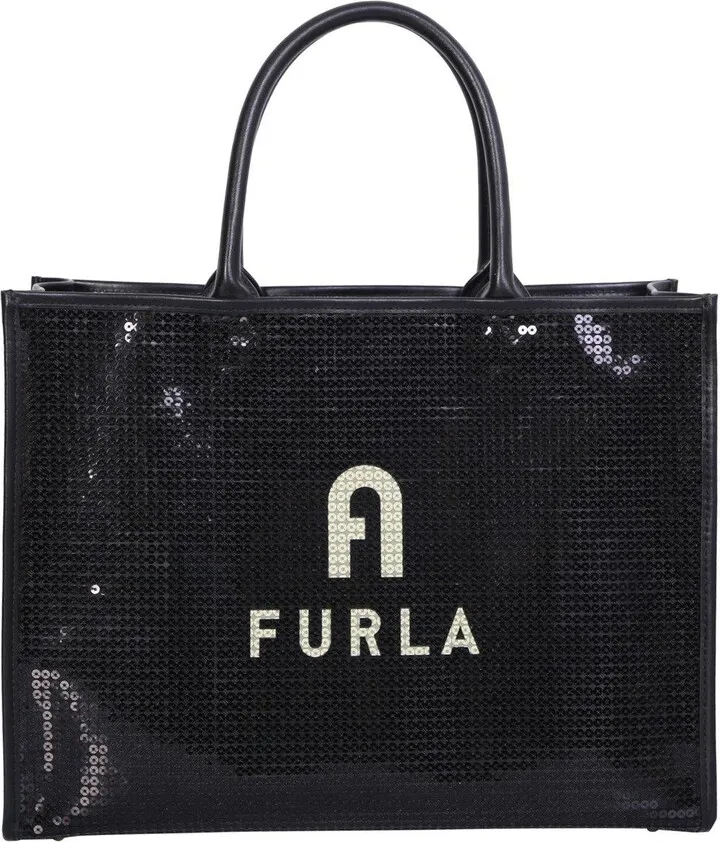 Sequin Embellished Logo Tote Bag