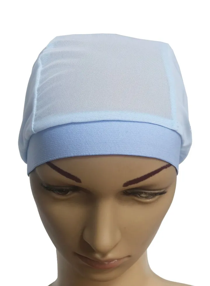 Women's Solid Color Stretch Net Hijab Inner Cap Light Blue
