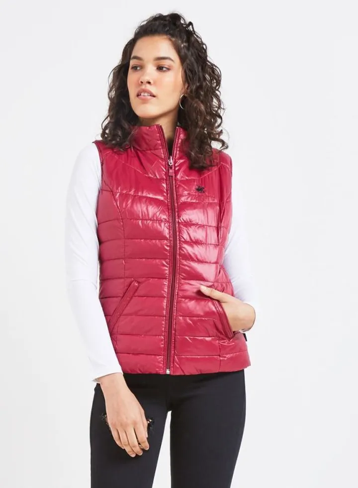 Puffer Quilted Vest Red Wine