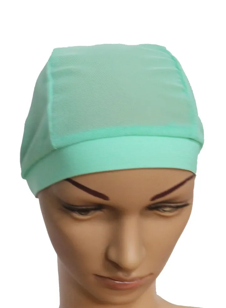 Women's Solid Color Stretch Net Hijab Inner Cap Light Green