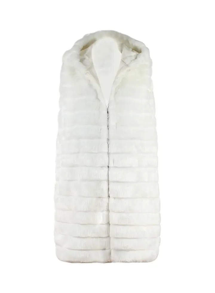 Solid Fluffy Jacket White