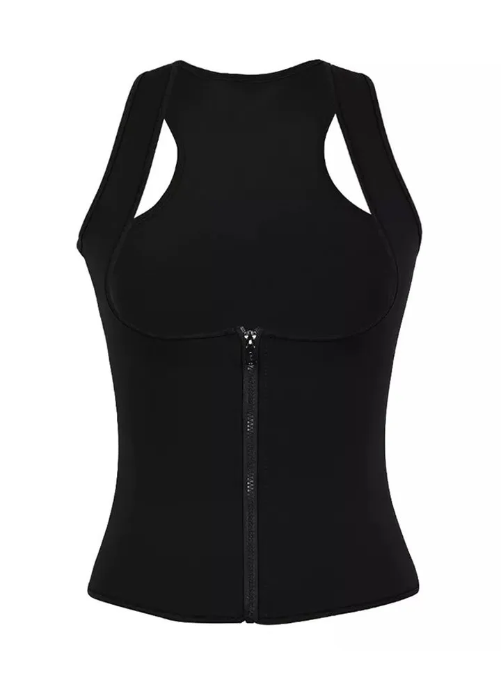 Body Shaper Waist Trainer Zip Vest Black
