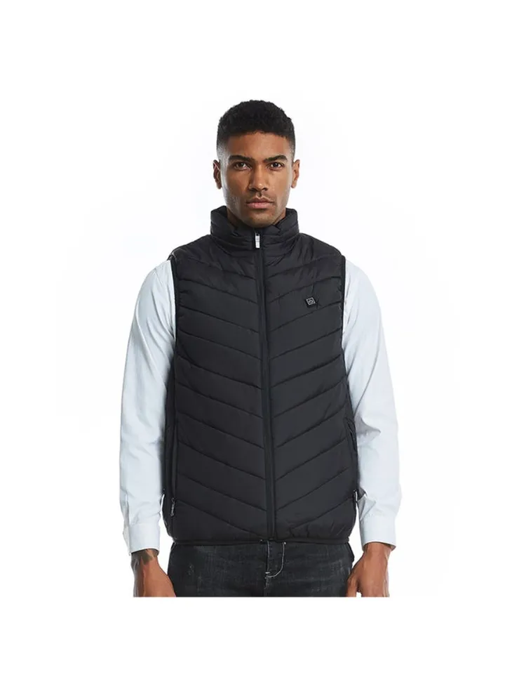 Electric Heated Padded Thermal Vest Black