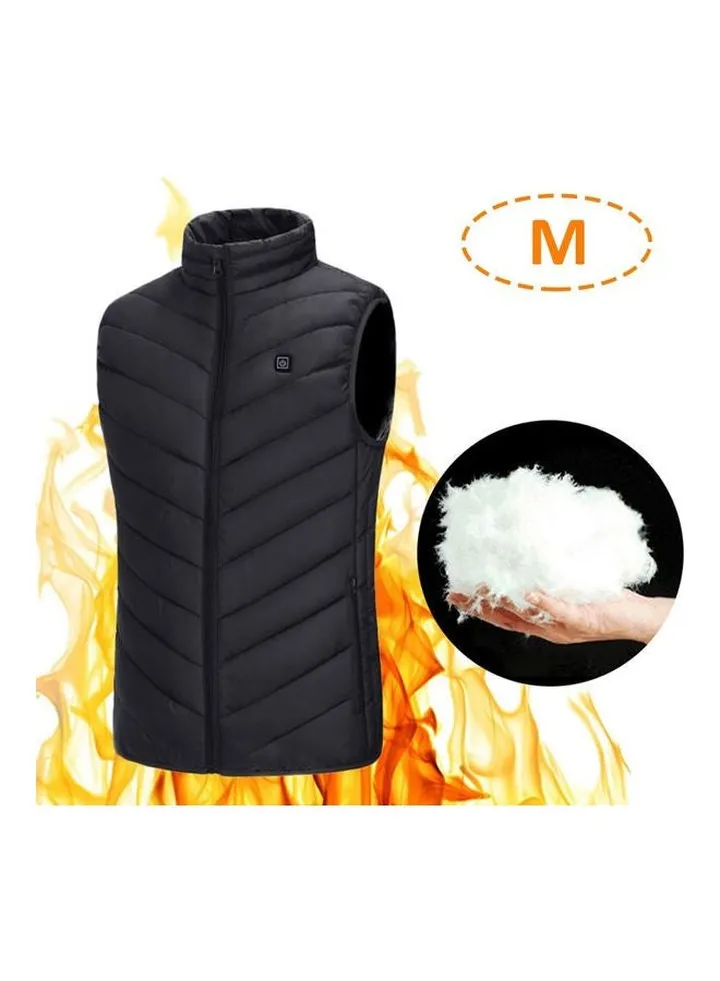 Lightweight USB Charging Electric Heating Thermal Waistcoat Black