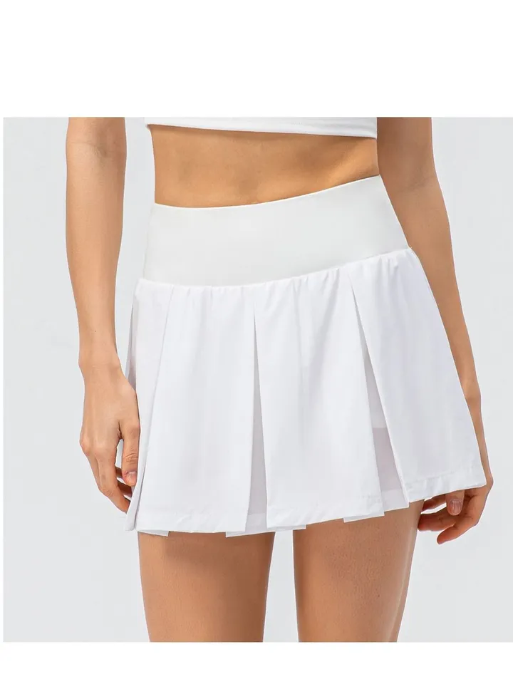 New lattice outdoor sports two fake tennis accordion pleated skirt pants