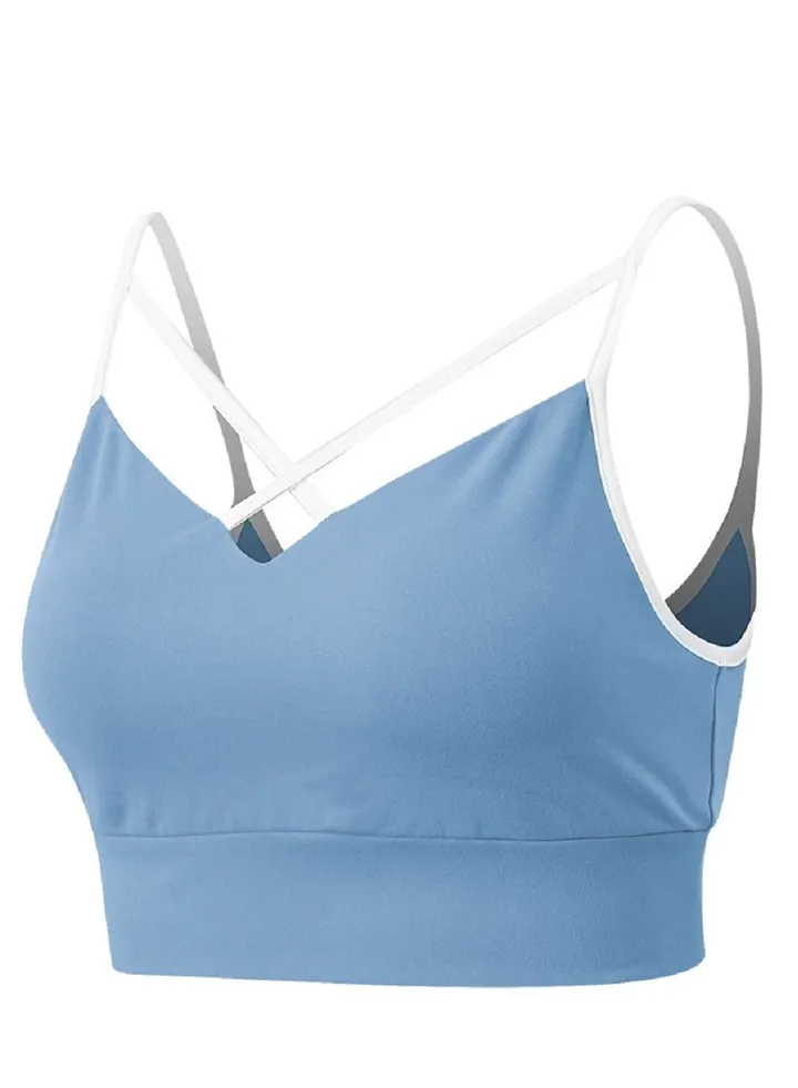New nylon shock gathering running bra yoga vest